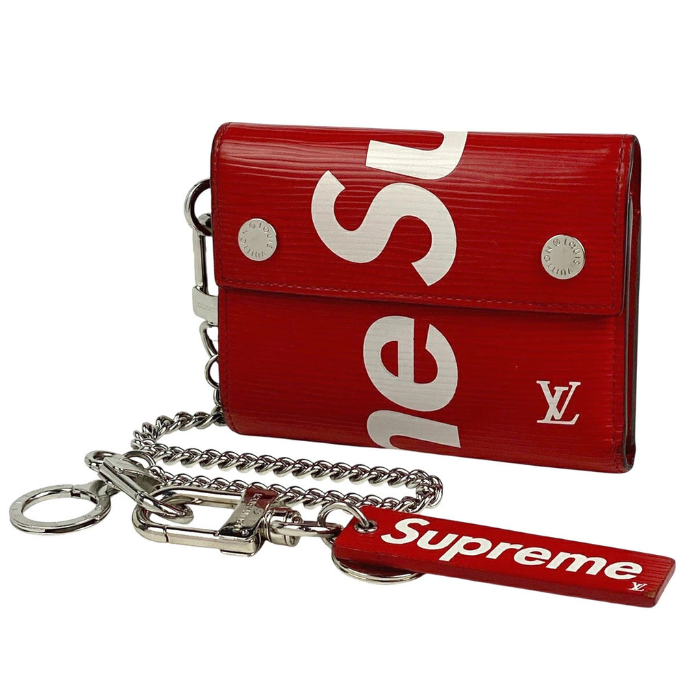 Louis Vuitton CHCP Wallet Supreme Chain Tri fold Epi Leather Red